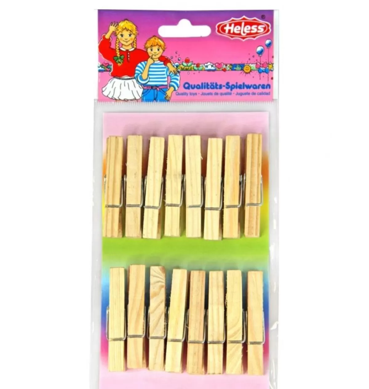 New Heless 16 Wooden Clothespins For Doll Clothes