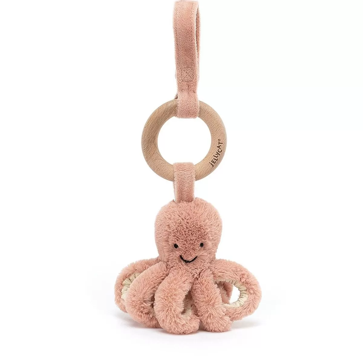 Clearance Jellycat knuffels Jellycat Odell Octopus With Wooden Ring 21 Cm