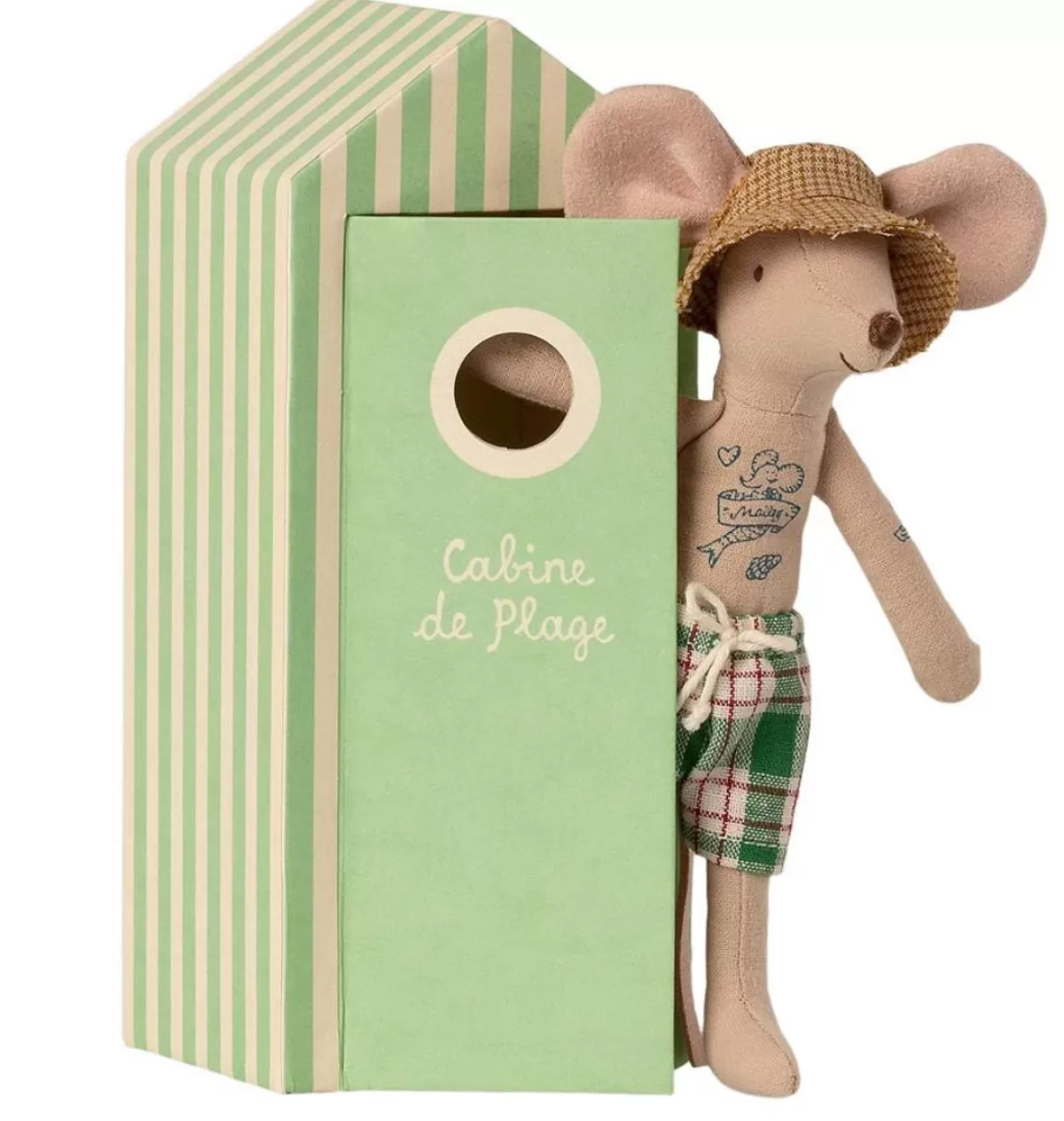 Best Sale Maileg Beach Mouse Dad In Cabin De Plage