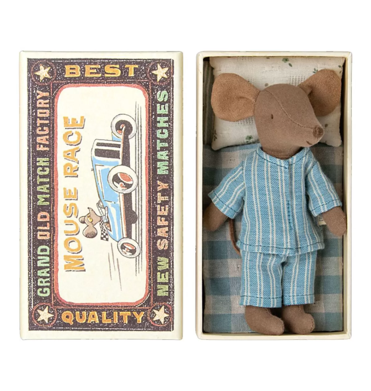 Sale Maileg Big Brother Mouse With Pajamas In Matchbox