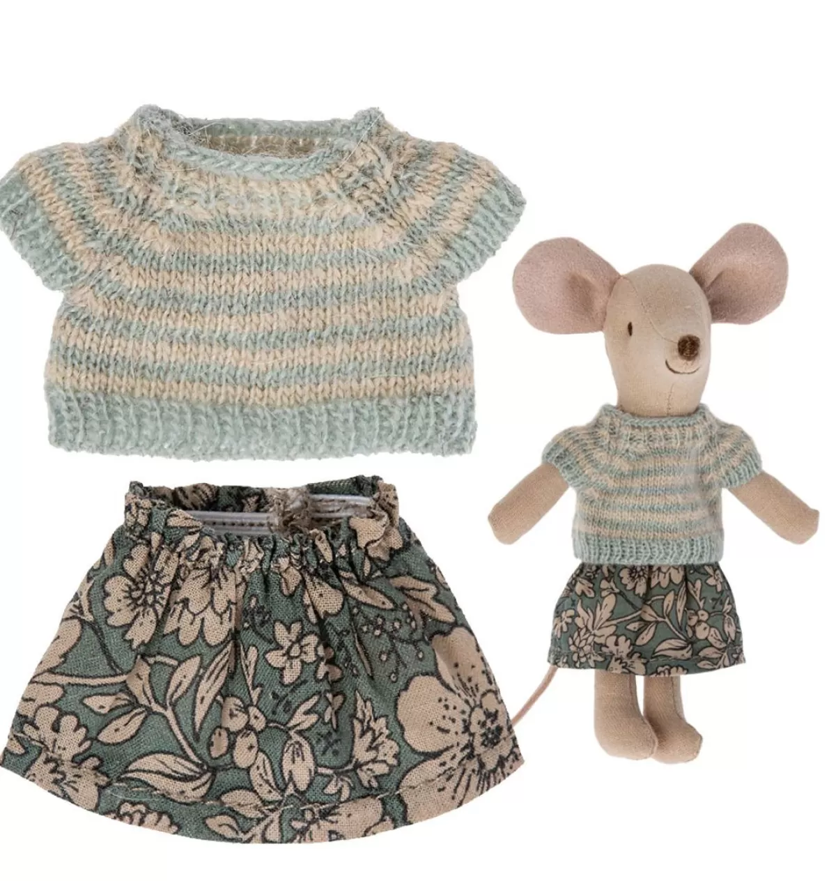 Fashion Maileg Clothing Set Big Sister Mouse / Knitted Sweater With Skirt