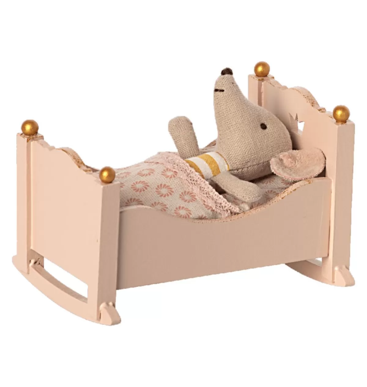 Store Maileg Cradle / Rocking Cradle For The Baby Mice Pink