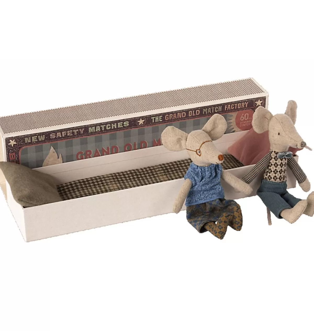 Outlet Maileg Grandmother And Grandfather Mouse In Matchbox