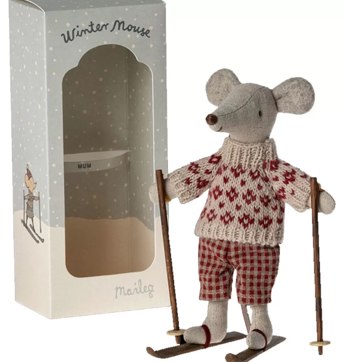 Store Maileg Winter Mouse With Ski Set / Mother Mouse