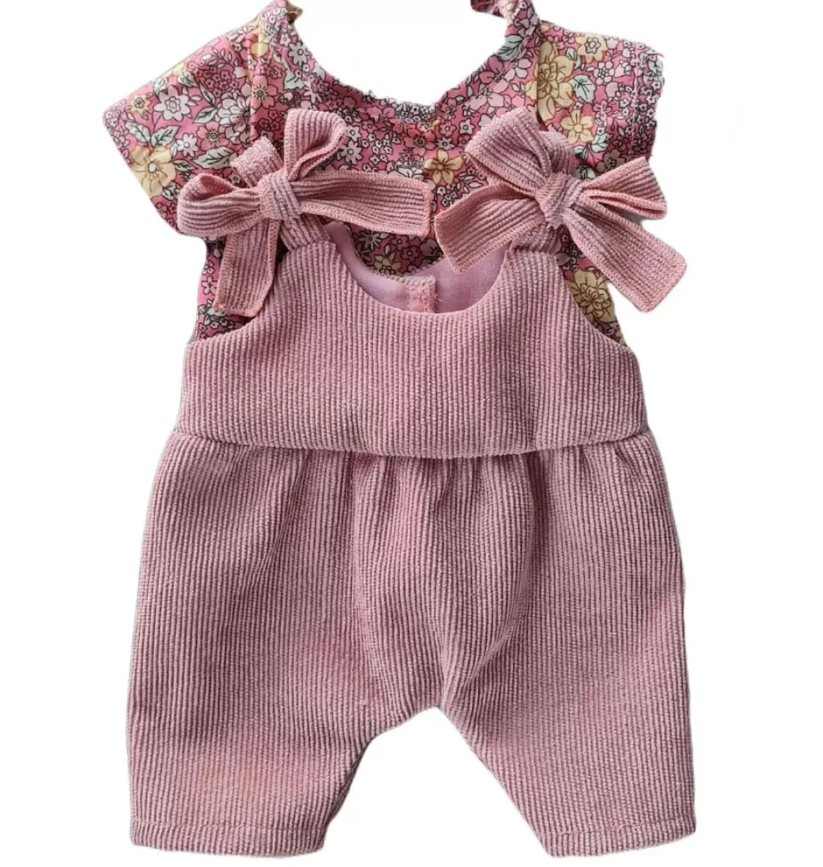 Flash Sale Mamamemo doll clothes & accessories Mamamemo Corduroy Overalls With A Floral Top For Gordi Dolls