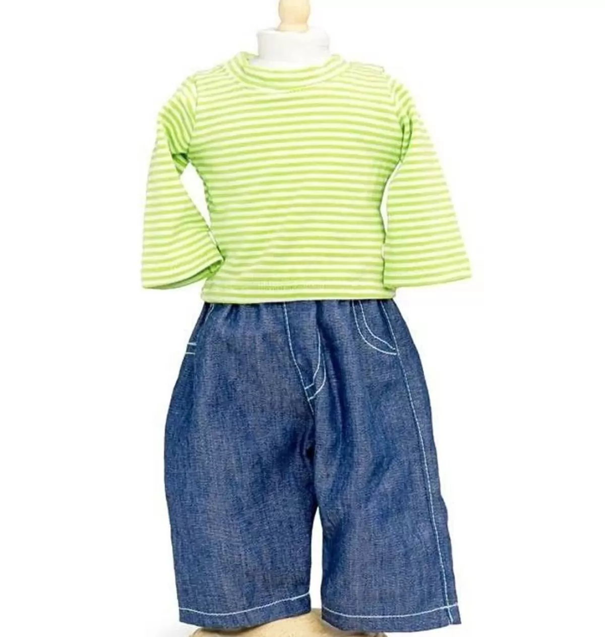 Discount Mamamemo doll clothes & accessories Mini Mommy Jeans With Striped Shirt Fit Very Well On The Miniland Dolls Of 38 Cm