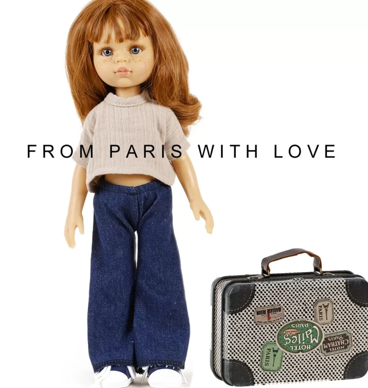 Online Minikane Amigas – Ensemble Trousers Jean Et Top Faustine And Double Gaze Galet