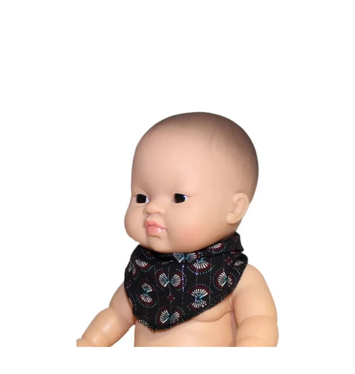 Store Minikane Bandana / Doll Scarf India Noir And Lurex Silver For Gordi Dolls