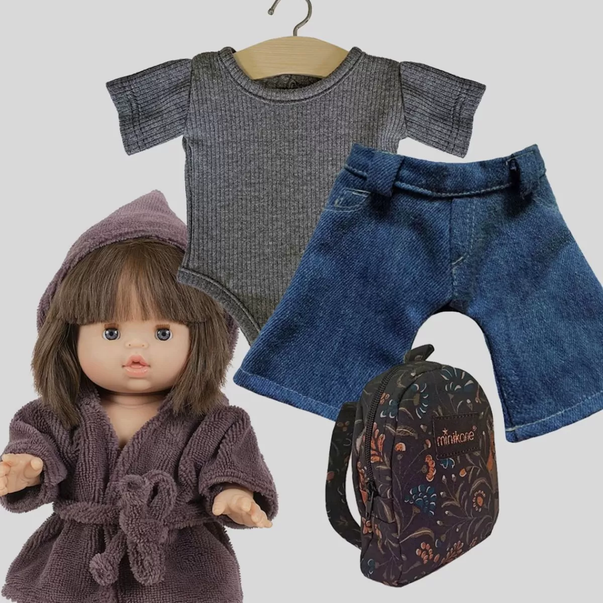 Fashion Minikane Bathrobe For Gordi Dolls / Color: Raisin