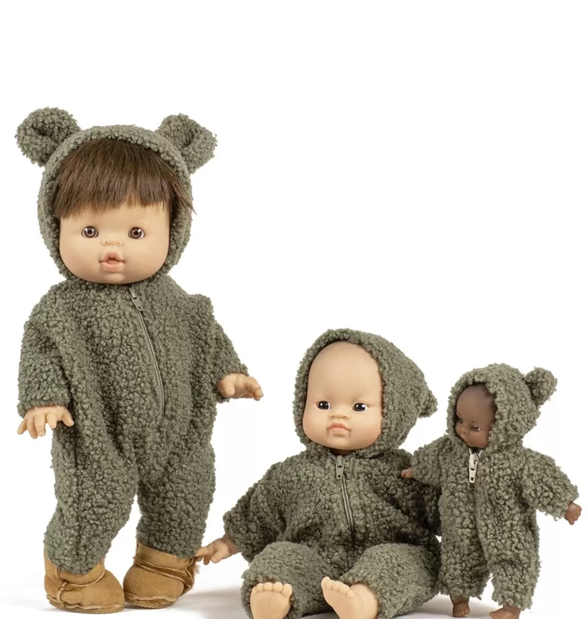 Outlet Minikane Bear Suit Combinaison Winnie And Bouclette Khaki For Gordi Dolls