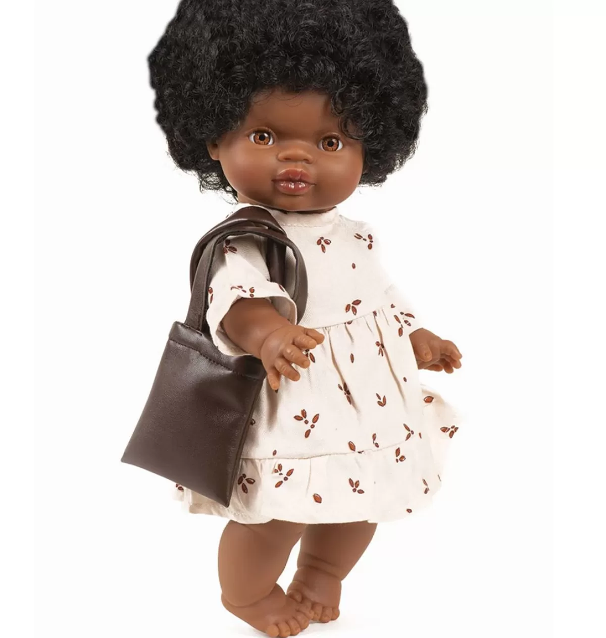 Fashion Minikane Brown Leatherette Tote Bag For Gordi Dolls