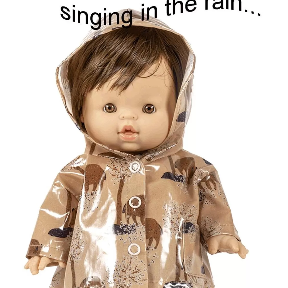 Hot Minikane Coated Raincoat With Print For The Gordi Dolls