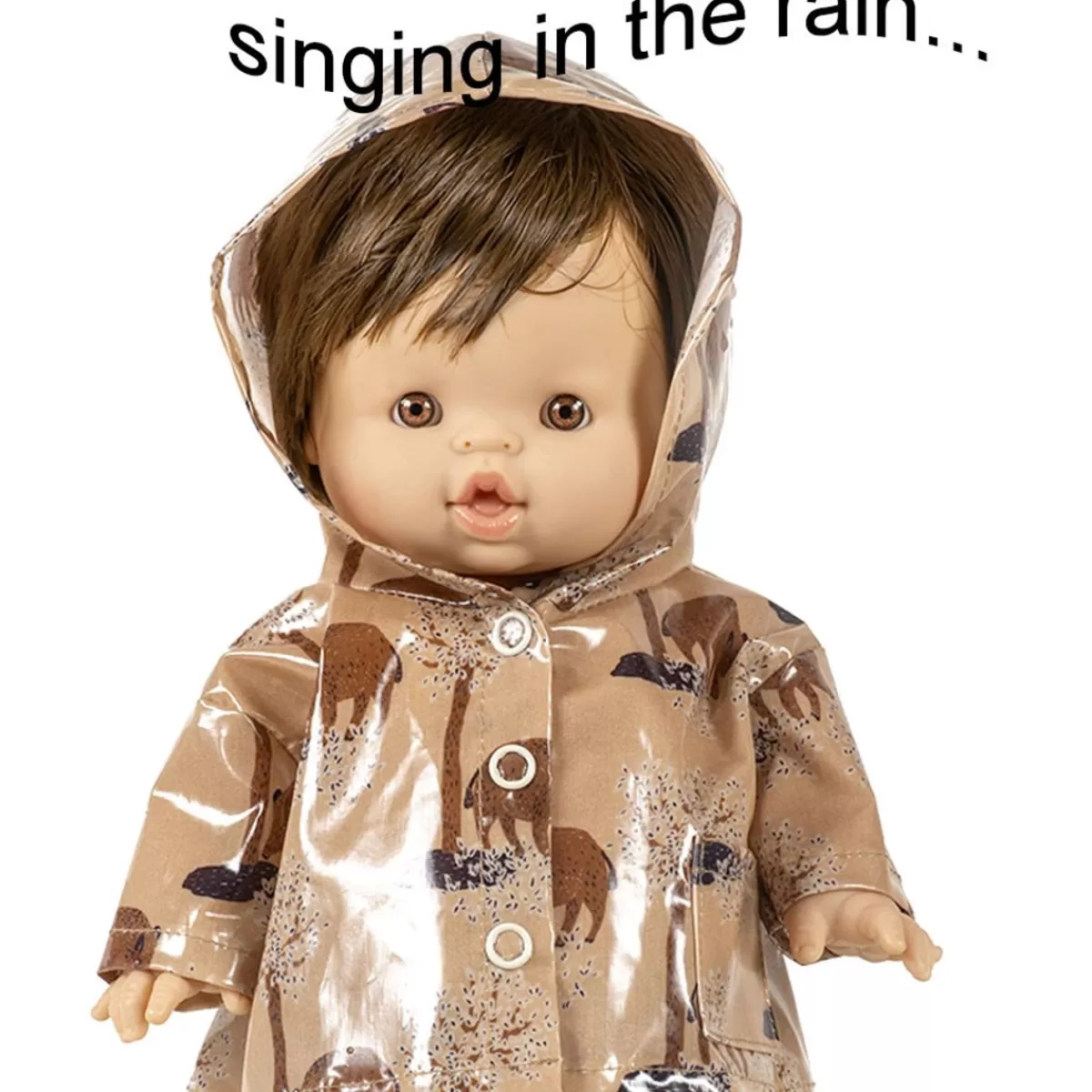 Hot Minikane Coated Raincoat With Print For The Gordi Dolls