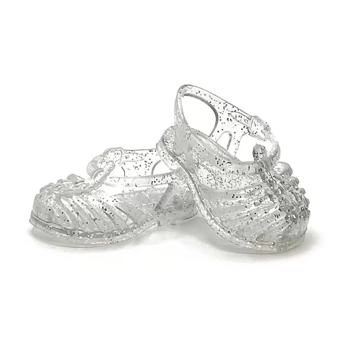 Sale Minikane Plastic Sandals For Gordi Dolls Silver With Glitter