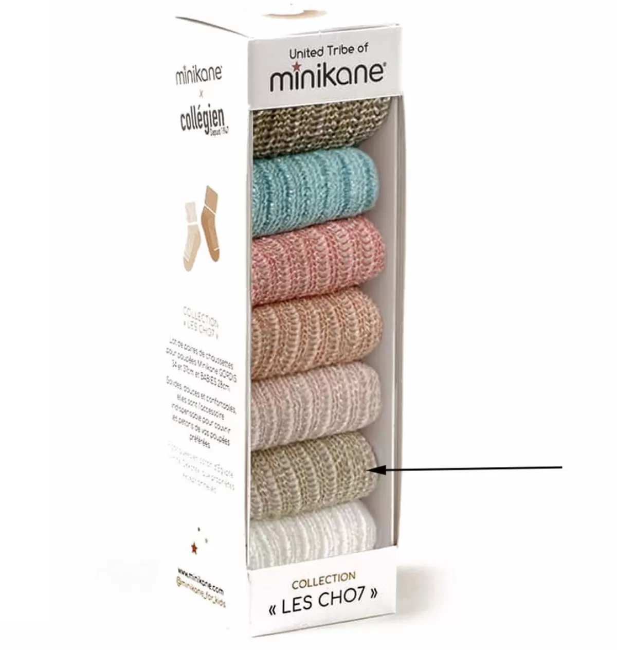 Cheap Minikane Socks For The Gordi Dolls And For The Babies/Taupe With Lurex