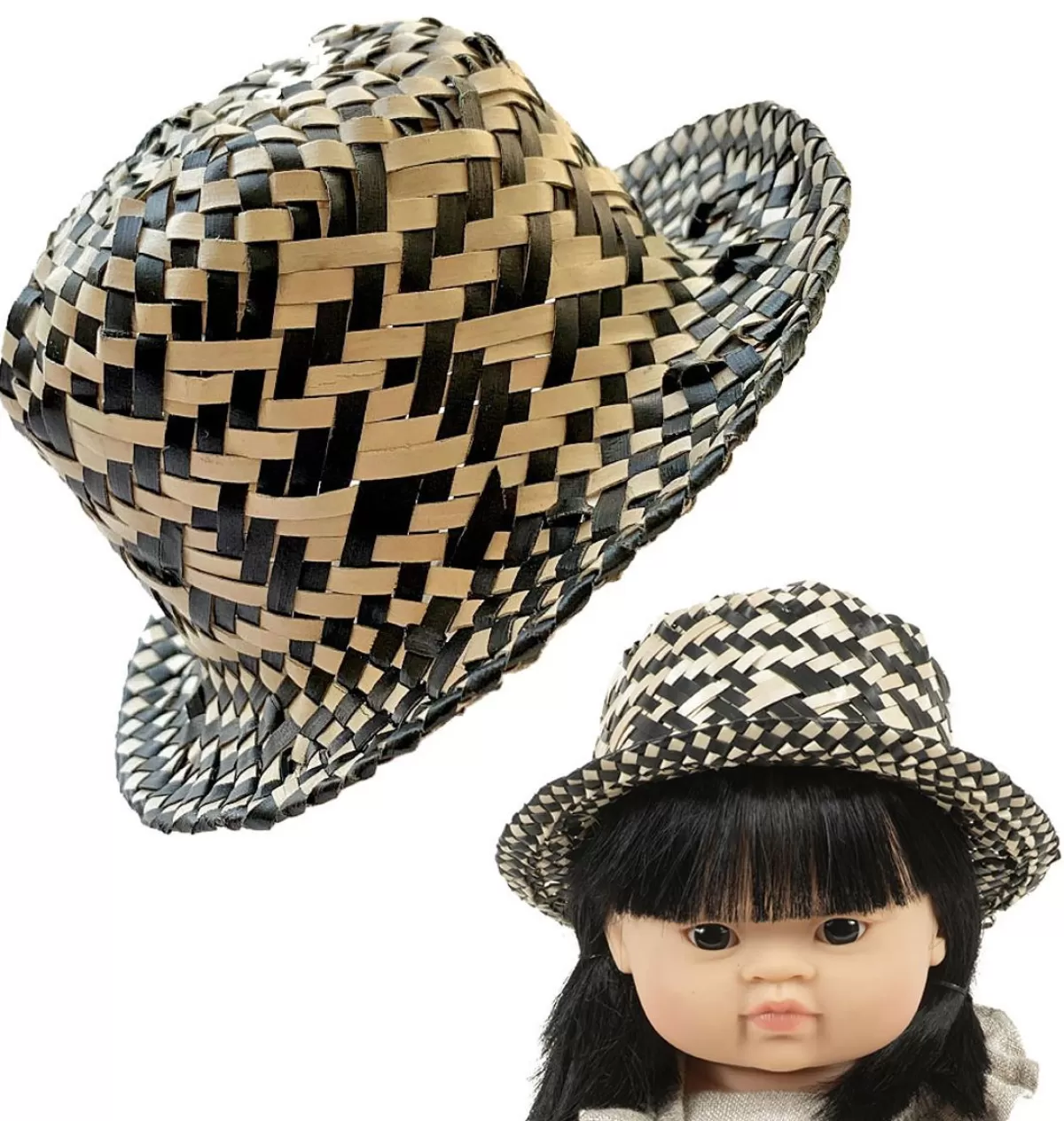 Flash Sale Minikane Straw Hat Pablo Noir For Gordi Dolls