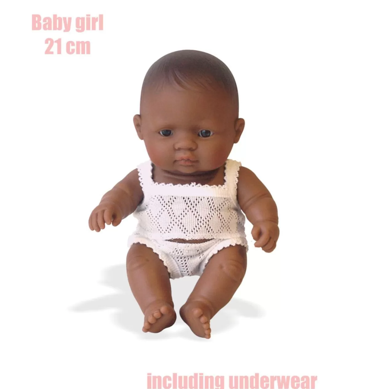 New Miniland poppen Miniland Baby Doll Latino American Girl 21 Cm