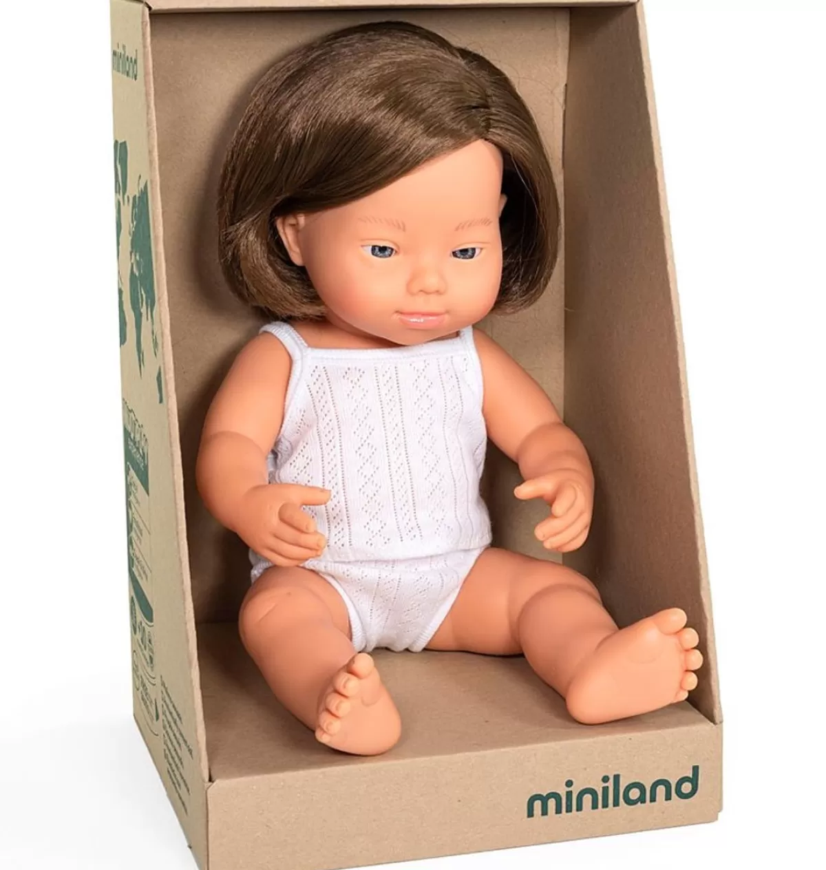 Fashion Miniland poppen Miniland Doll Girl With Down Syndrome 38 Cm