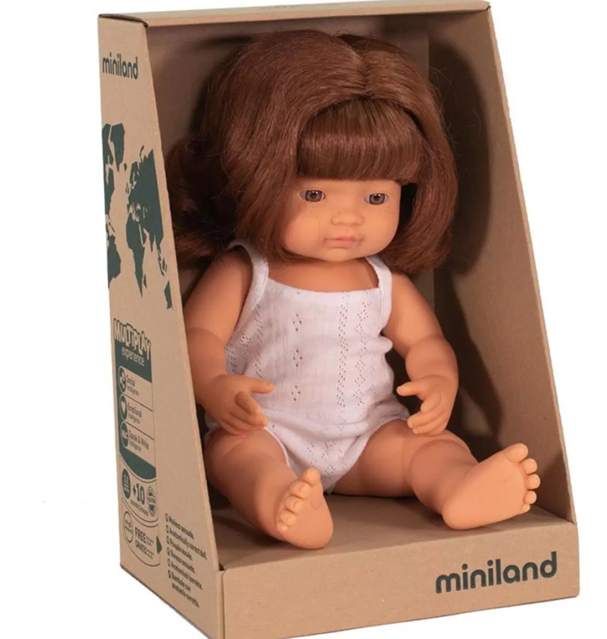 Sale Miniland poppen Miniland Doll Girl With Gingerd Hair 38 Cm