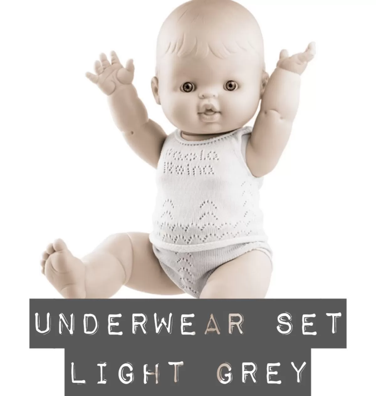 Flash Sale Paola Reina poppen Paola Reina Baby Gordi Underwear Set Light Gray