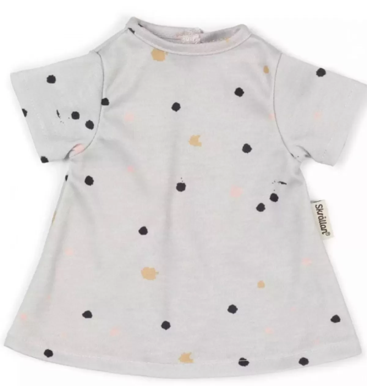 Store Skrållan Skrallan Gray Dress With Dots For Dolls From 36 To 40 Cm